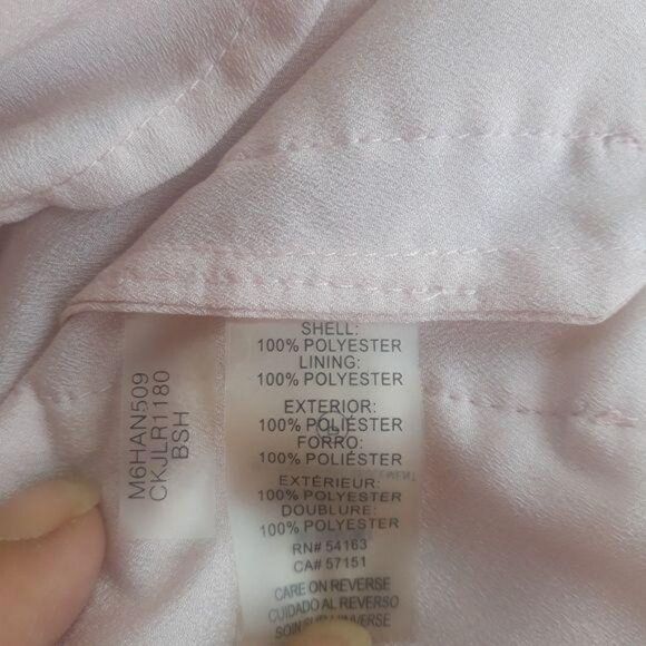 Calvin Klein Tunic Top Blush Pink Sheer Layered Waffle Textured Sleeveless Sz XS - Picture 9 of 10